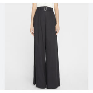 LAFAYETTE 148 Jagger Abaca High-rise Wide-leg Pants In Black sz 2